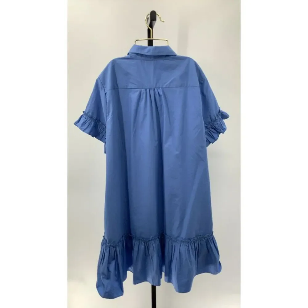 Quince Blue Ruffle Hem Dress - Picture 2 of 2
